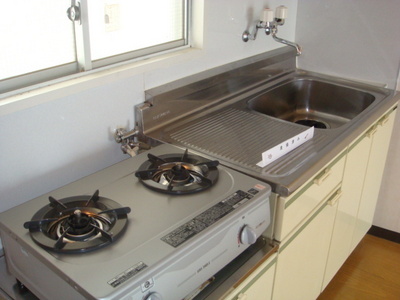 Kitchen. Two-burner gas stove installed already (leaving)