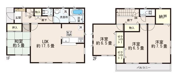 Floor plan. (3 Building), Price 29,800,000 yen, 4LDK, Land area 155.91 sq m , Building area 101.65 sq m