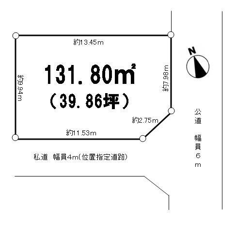 Compartment figure. Land price 29,900,000 yen, Land area 131.8 sq m