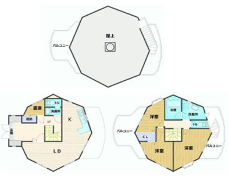 Floor plan. 34,800,000 yen, 3LDK+S, Land area 406.16 sq m , Building area 61.87 sq m