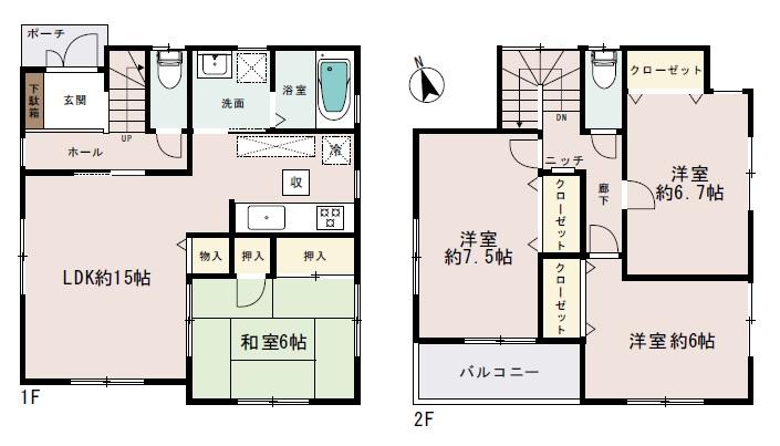 Floor plan. (5 Building), Price 24,800,000 yen, 4LDK, Land area 110.96 sq m , Building area 98.82 sq m