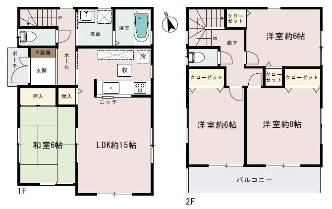 Floor plan. (4 Building), Price 26,800,000 yen, 4LDK, Land area 110.97 sq m , Building area 98.82 sq m