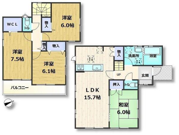 Floor plan. 33,800,000 yen, 4LDK, Land area 115.83 sq m , Building area 98.12 sq m