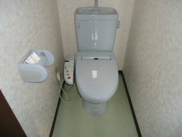 Toilet. With warm water Qing cleaning toilet seat!