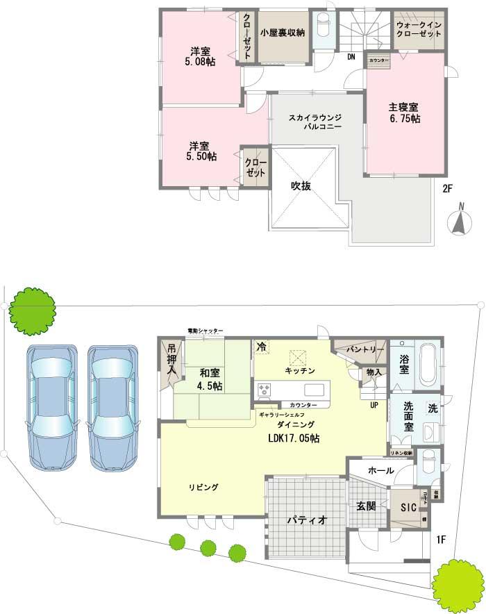 Floor plan. Price 42,800,000 yen, 4LDK+S, Land area 124.61 sq m , Building area 95.63 sq m