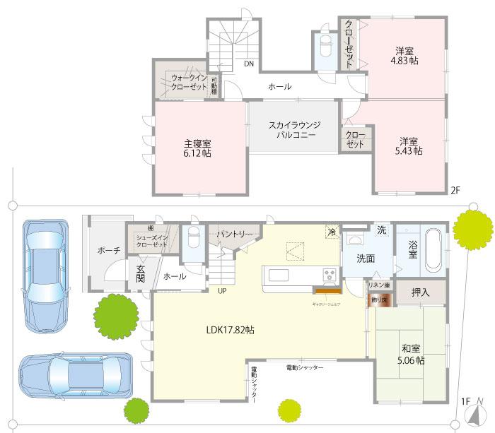 Floor plan. Price 37,700,000 yen, 4LDK, Land area 124.6 sq m , Building area 97.53 sq m