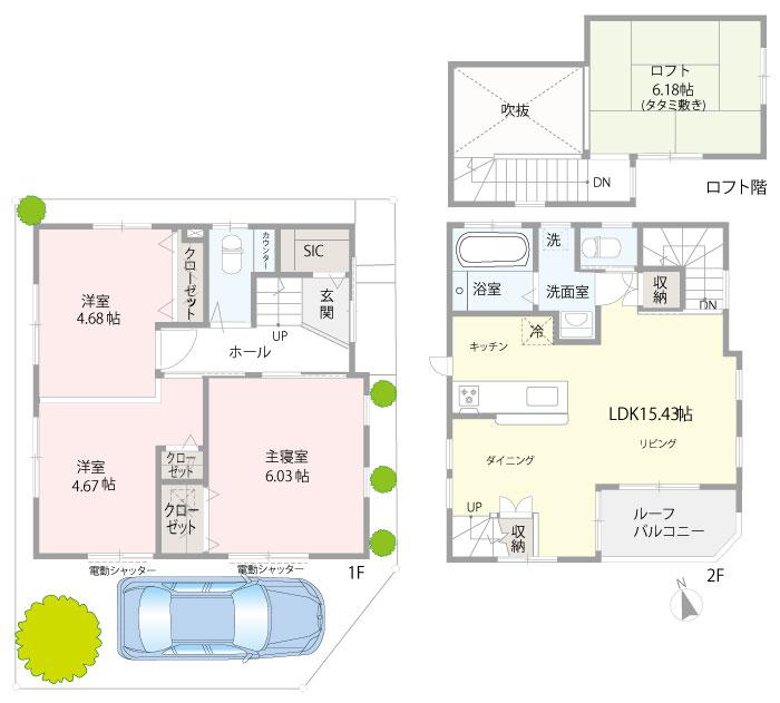26,800,000 yen, 3LDK + S (storeroom), Land area 63.97 sq m , Floor plan of the building area 74.14 sq m loft floor is also a second floor LDK. Water around are concentrated, Hakare the efficiency of the housework, I'm glad made to wife.. 26,800,000 yen, 3LDK + S (storeroom), Land area 63.97 sq m , Floor plan of the building area 74.14 sq m loft floor is also a second floor LDK.
