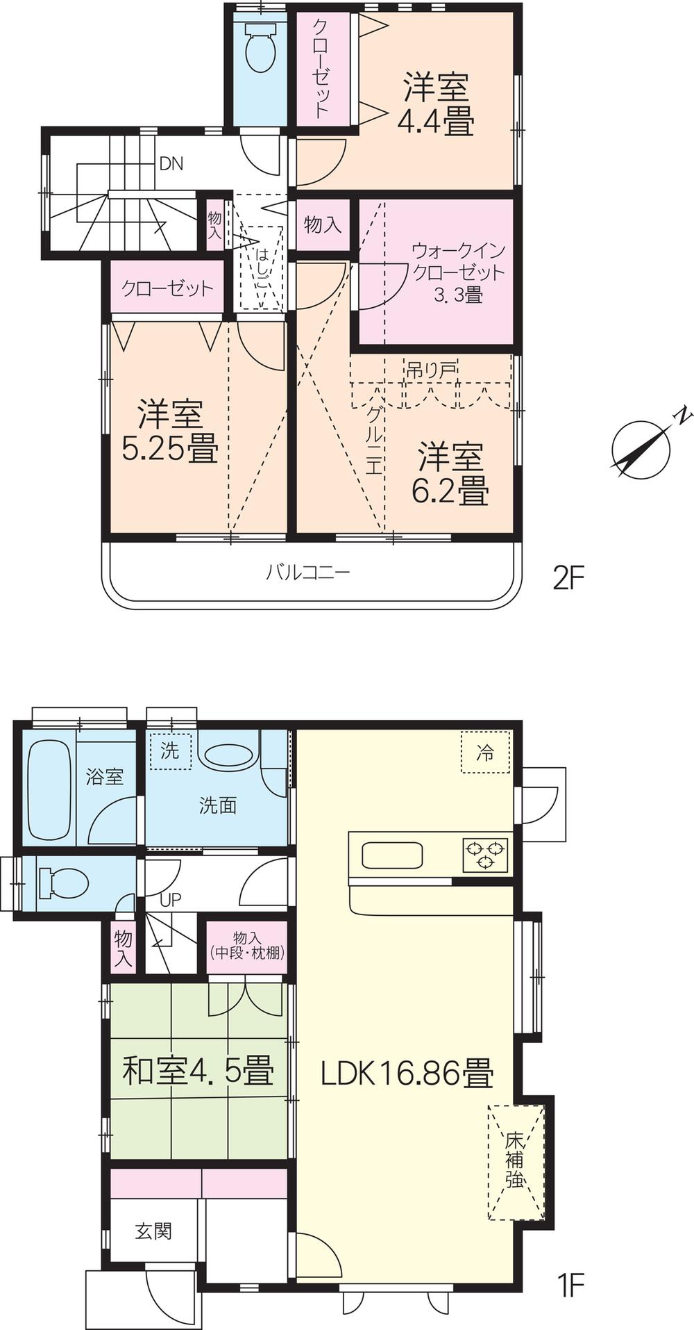 Floor plan. 32,800,000 yen, 4LDK, Land area 100.49 sq m , Building area 98.51 sq m