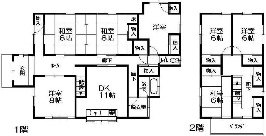 Floor plan. 19,800,000 yen, 7DK, Land area 277.68 sq m , Building area 159.23 sq m