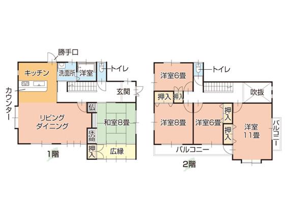 Floor plan. 17.8 million yen, 5LDK, Land area 1,128 sq m , Building area 148 sq m floor plan