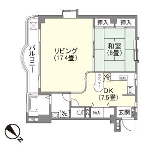 Floor plan. 1LDK, Price 6 million yen, Occupied area 72.83 sq m , Balcony area 7.07 sq m