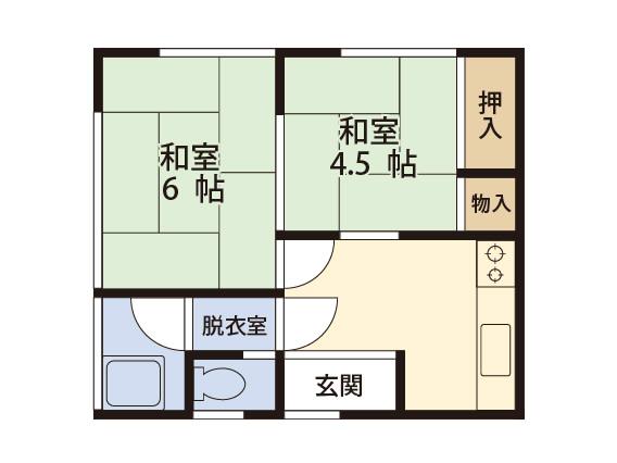 Floor plan. 3.5 million yen, 2DK, Land area 142 sq m , Building area 34.78 sq m