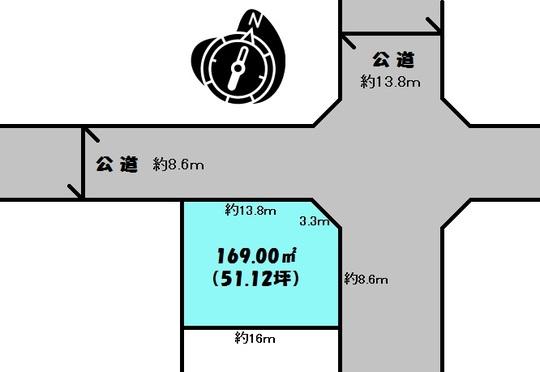 Compartment figure. Land price 4.8 million yen, Land area 169 sq m