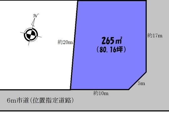 Compartment figure. Land price 4.5 million yen, Land area 265 sq m