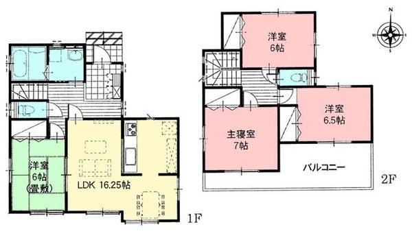 Floor plan. 15.4 million yen, 4LDK, Land area 182 sq m , Building area 102.26 sq m