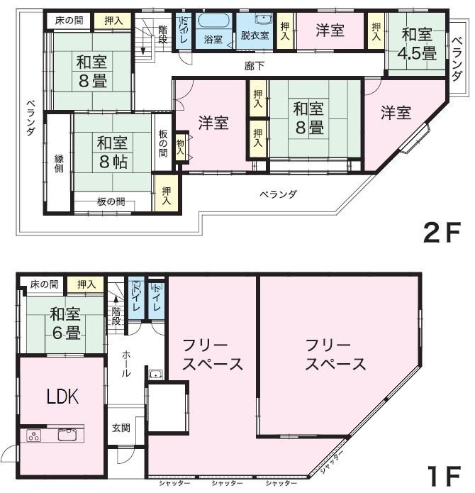 Floor plan. 29,900,000 yen, 8LDK, Land area 289.89 sq m , Building area 295 sq m