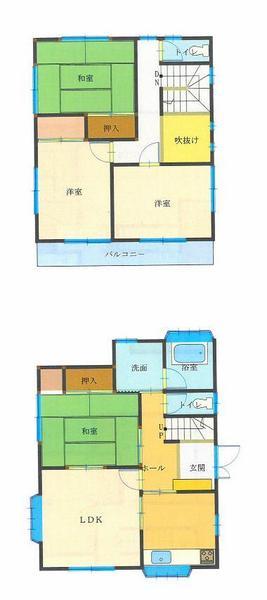 Floor plan. 7.8 million yen, 4LDK, Land area 162.03 sq m , Building area 92.74 sq m
