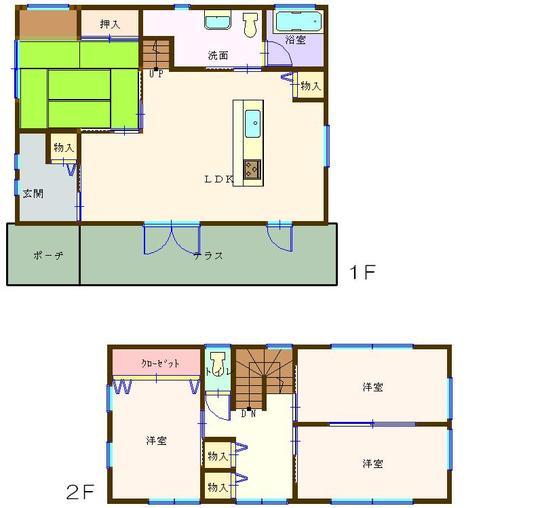 Floor plan. 16.8 million yen, 4LDK, Land area 161 sq m , Building area 99.36 sq m
