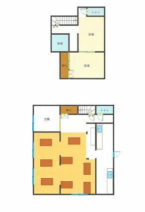 Floor plan. 7.5 million yen, 2K, Land area 195.47 sq m , Building area 81.95 sq m