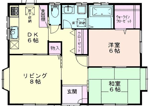 Floor plan. 9 million yen, 2LDK, Land area 172 sq m , Building area 66.24 sq m
