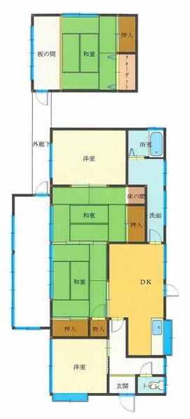 Floor plan. 12.8 million yen, 4DK, Land area 643 sq m , Building area 70.32 sq m