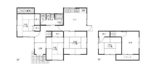 Floor plan. 6.8 million yen, 5DK, Land area 178.08 sq m , Building area 95.25 sq m