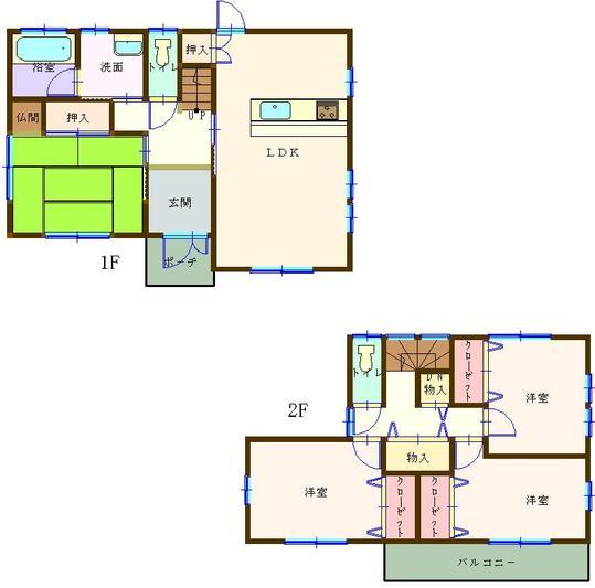 Floor plan. 16,900,000 yen, 4LDK, Land area 331.01 sq m , Building area 95.22 sq m