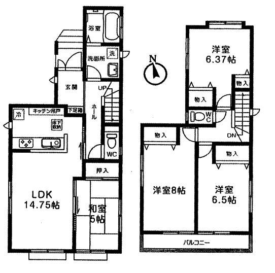 Floor plan. 35,800,000 yen, 4LDK, Land area 135.09 sq m , Building area 97.09 sq m