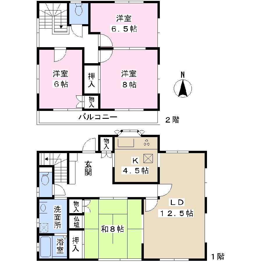 Floor plan. 13.8 million yen, 4LDK, Land area 122 sq m , Building area 116.65 sq m