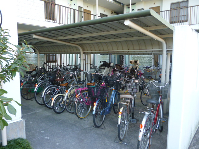 Other common areas. Bicycle parking lot equipped with roof