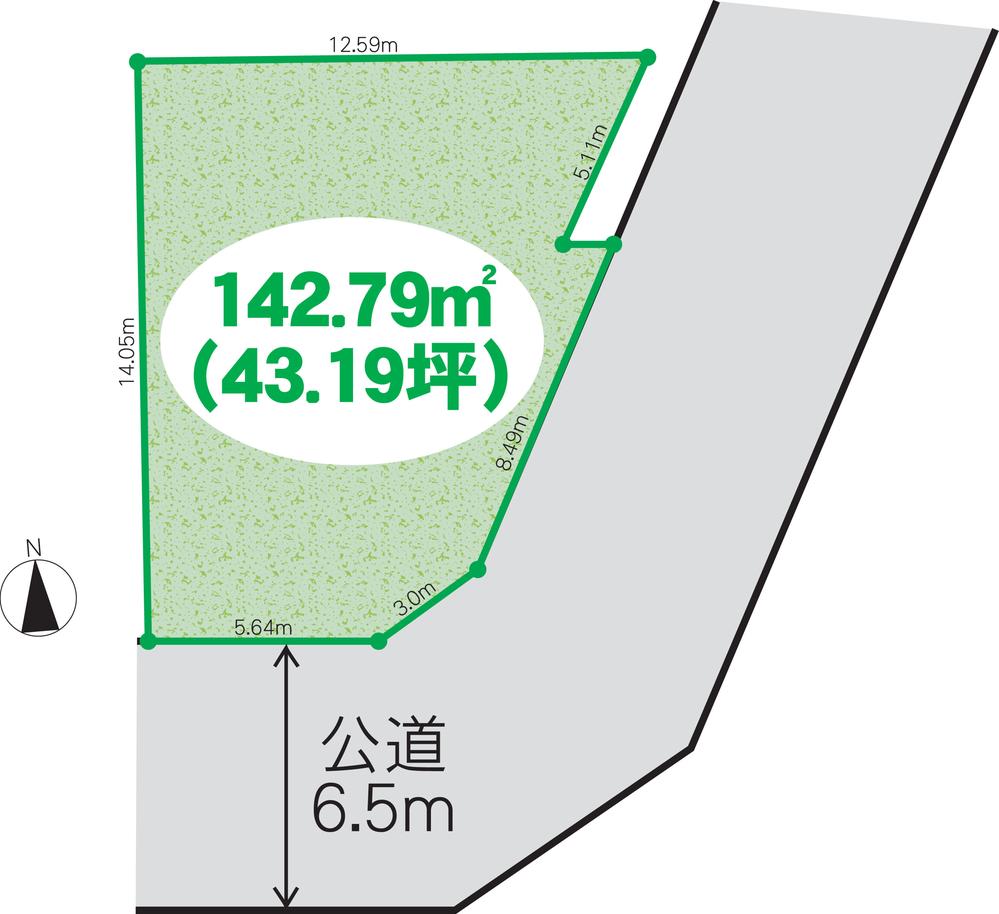 Compartment figure. Land price 16.8 million yen, Land area 142.79 sq m