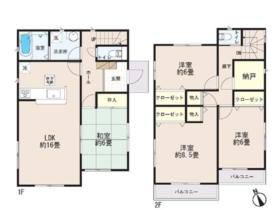 Floor plan. 39,800,000 yen, 4LDK + S (storeroom), Land area 141 sq m , Building area 104.89 sq m
