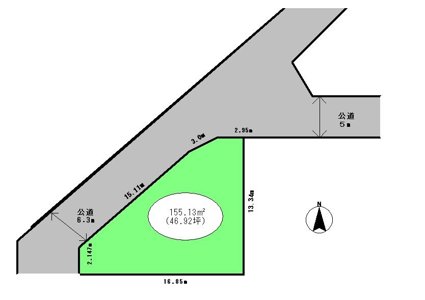 Compartment figure. Land price 11 million yen, Land area 155.13 sq m