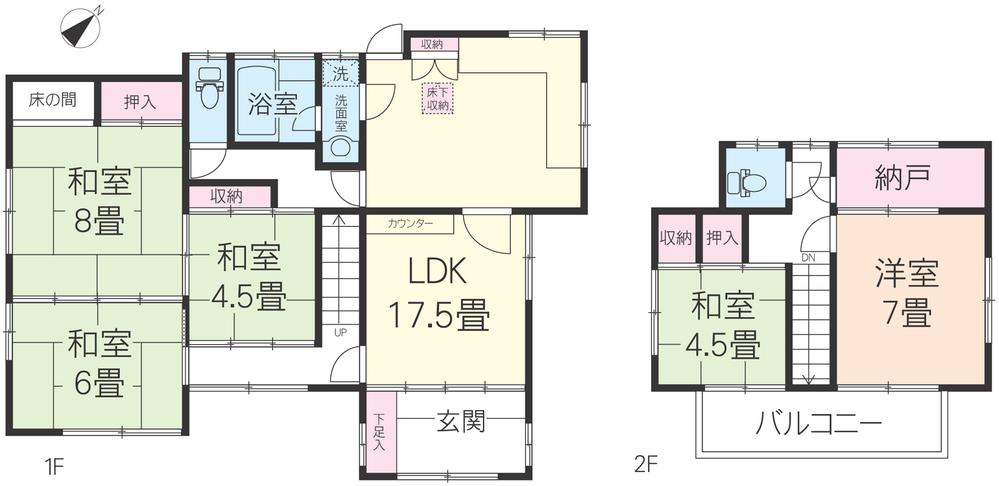Floor plan. 12.8 million yen, 5LDK + S (storeroom), Land area 275 sq m , Building area 109.69 sq m