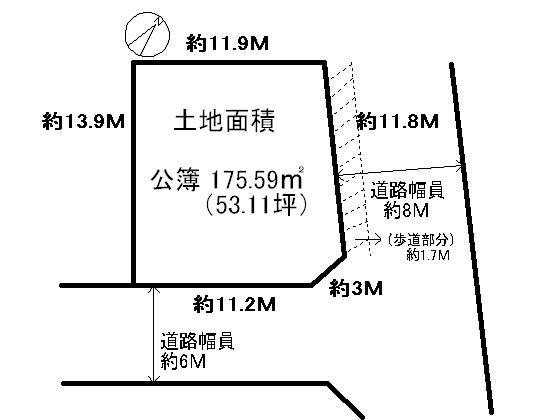 Compartment figure. Land price 25 million yen, Land area 175.59 sq m