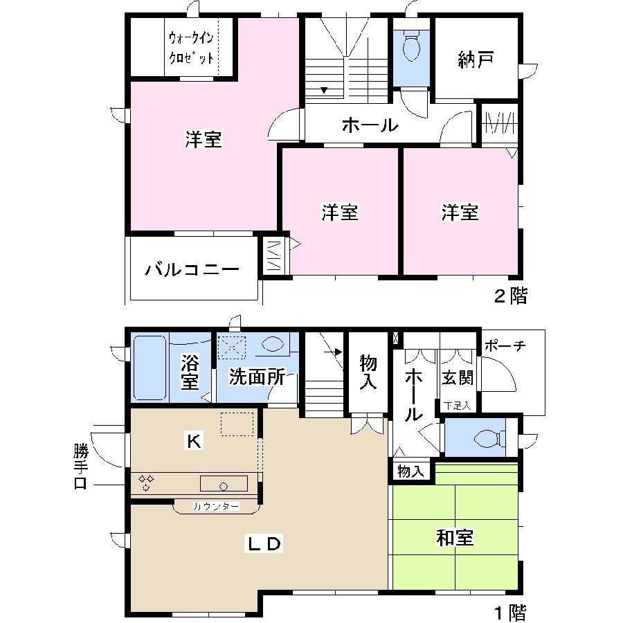 Floor plan. 51,800,000 yen, 4LDK, Land area 254.9 sq m , Building area 104.5 sq m