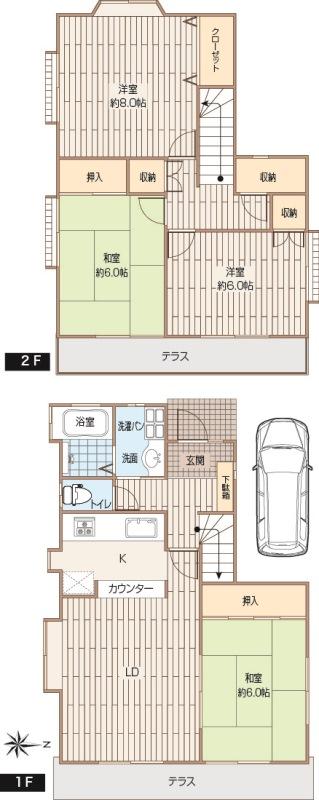 Floor plan. 11.8 million yen, 4LDK, Land area 106.52 sq m , Building area 93.36 sq m
