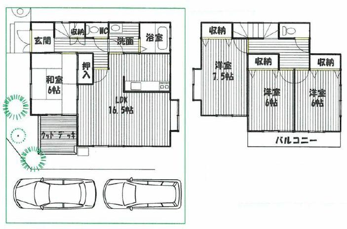 Floor plan. 24,800,000 yen, 4LDK, Land area 132.71 sq m , Building area 101.02 sq m ◆ Sunny spacious 4LDK!