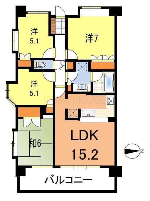 Floor plan. 4LDK, Price 20.8 million yen, Occupied area 81.12 sq m , Balcony area 14 sq m floor plan