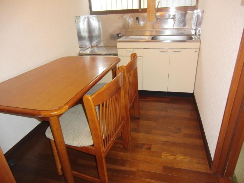 Living and room. Spacious kitchen space