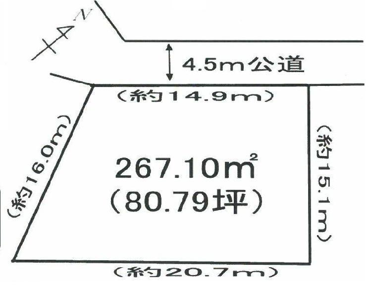 Compartment figure. Land price 39,800,000 yen, Land area 267.1 sq m