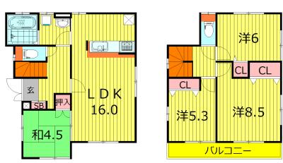 Floor plan. 25,800,000 yen, 4LDK, Land area 140.13 sq m , Building area 95.22 sq m