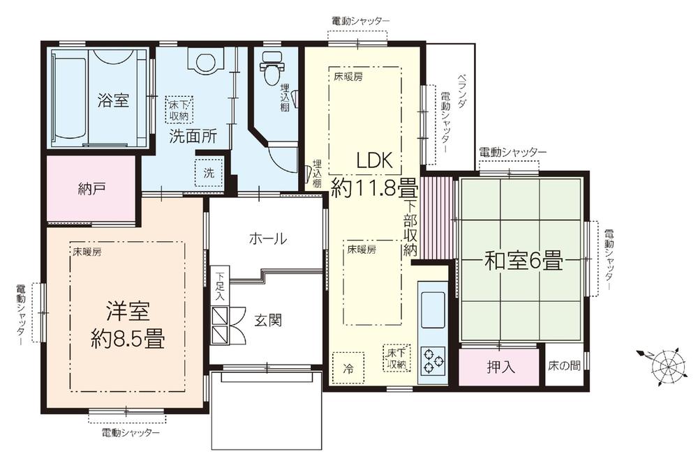 Floor plan. 21,800,000 yen, 2LDK + S (storeroom), Land area 150.32 sq m , Building area 73.87 sq m