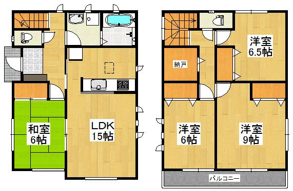 Floor plan. (Building 2), Price 36,800,000 yen, 4LDK, Land area 110.89 sq m , Building area 105.16 sq m