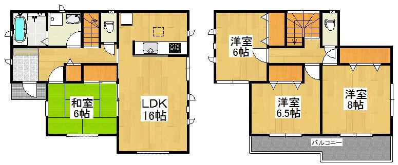 Floor plan. (3 Building), Price 34,800,000 yen, 4LDK, Land area 119.82 sq m , Building area 104.33 sq m