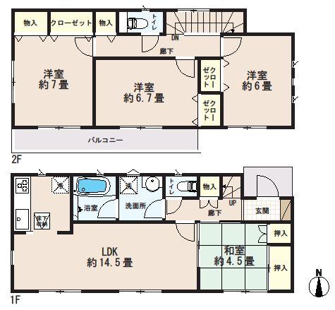 Floor plan. (4 Building), Price 29,800,000 yen, 4LDK, Land area 103.8 sq m , Building area 93.96 sq m