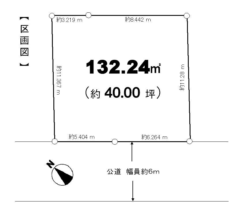 Compartment figure. Land price 19,800,000 yen, Land area 132.24 sq m