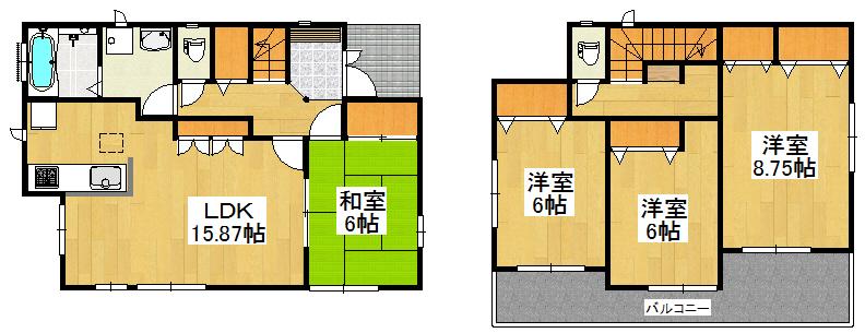 Floor plan. (1 Building), Price 29,800,000 yen, 4LDK, Land area 169 sq m , Building area 103.71 sq m