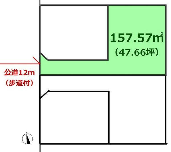 Compartment figure. Land price 18,800,000 yen, Land area 157.57 sq m