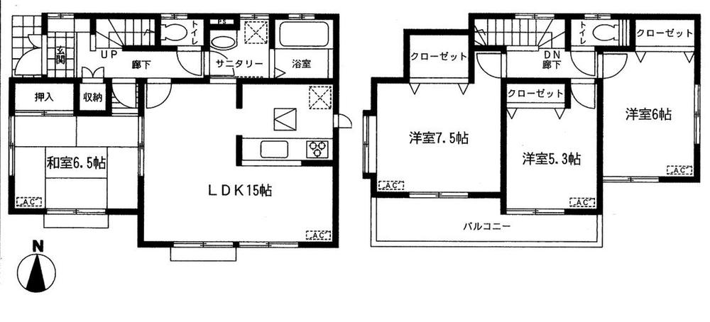 Floor plan. 26,800,000 yen, 4LDK, Land area 154.03 sq m , Building area 96.05 sq m